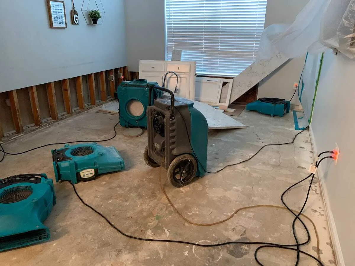 Dehumidifier in flood-cut room for Water Extraction & Removal in Plymouth